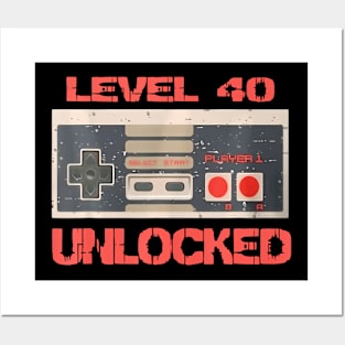 Level 40 Video 40th Birthday Posters and Art